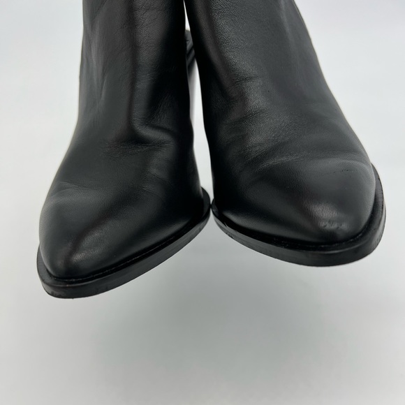 Giani Bini Black Leather Ankle Booties Heels Women’s Size 6 Cutout Zip Chic - Picture 9 of 16